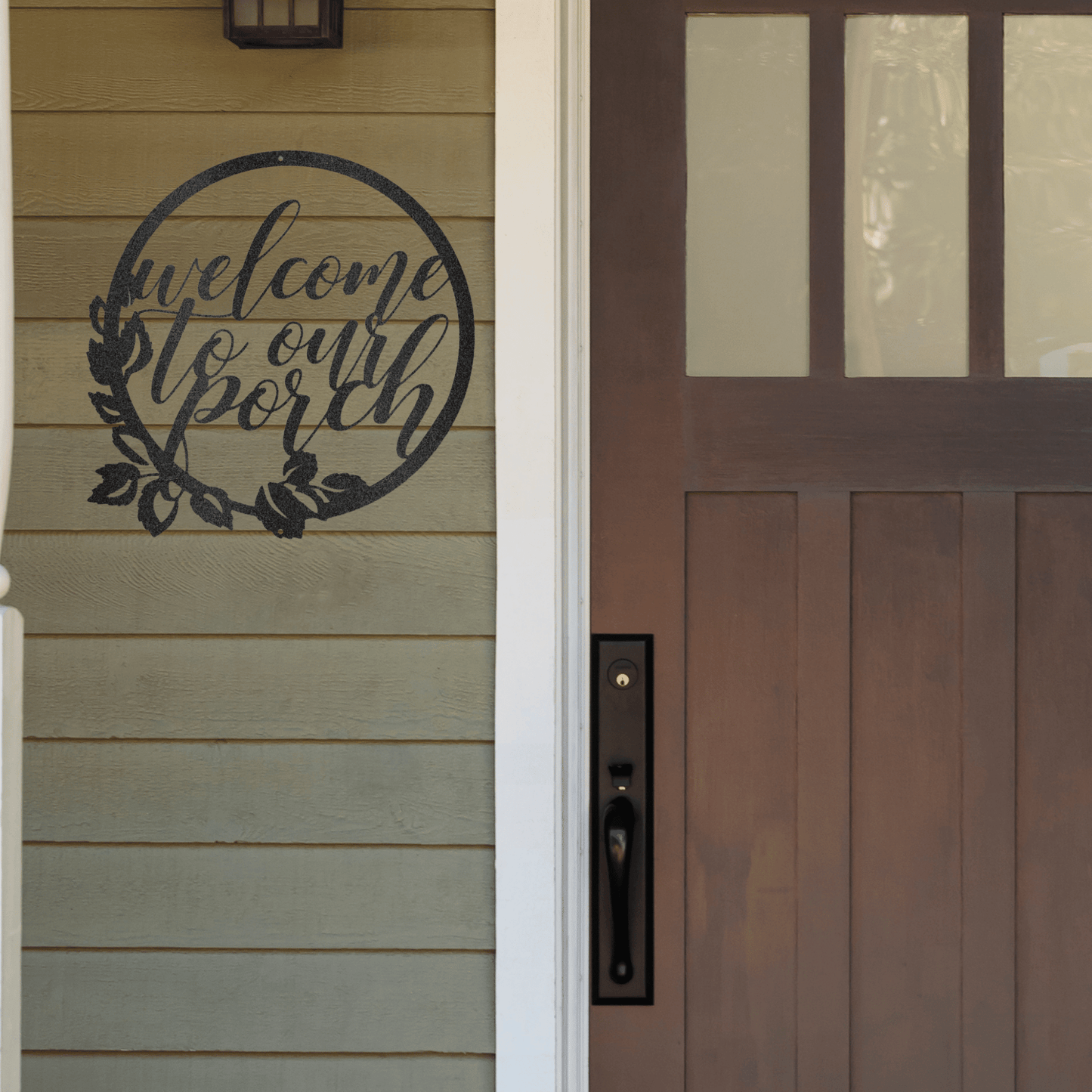 "Welcome to Our Porch", Custom Welcome Script Metal Word Sign, Rustic Metal Welcome Sign, Farmhouse Decor, Housewarming Gift, Metal Wall Art, Word Art