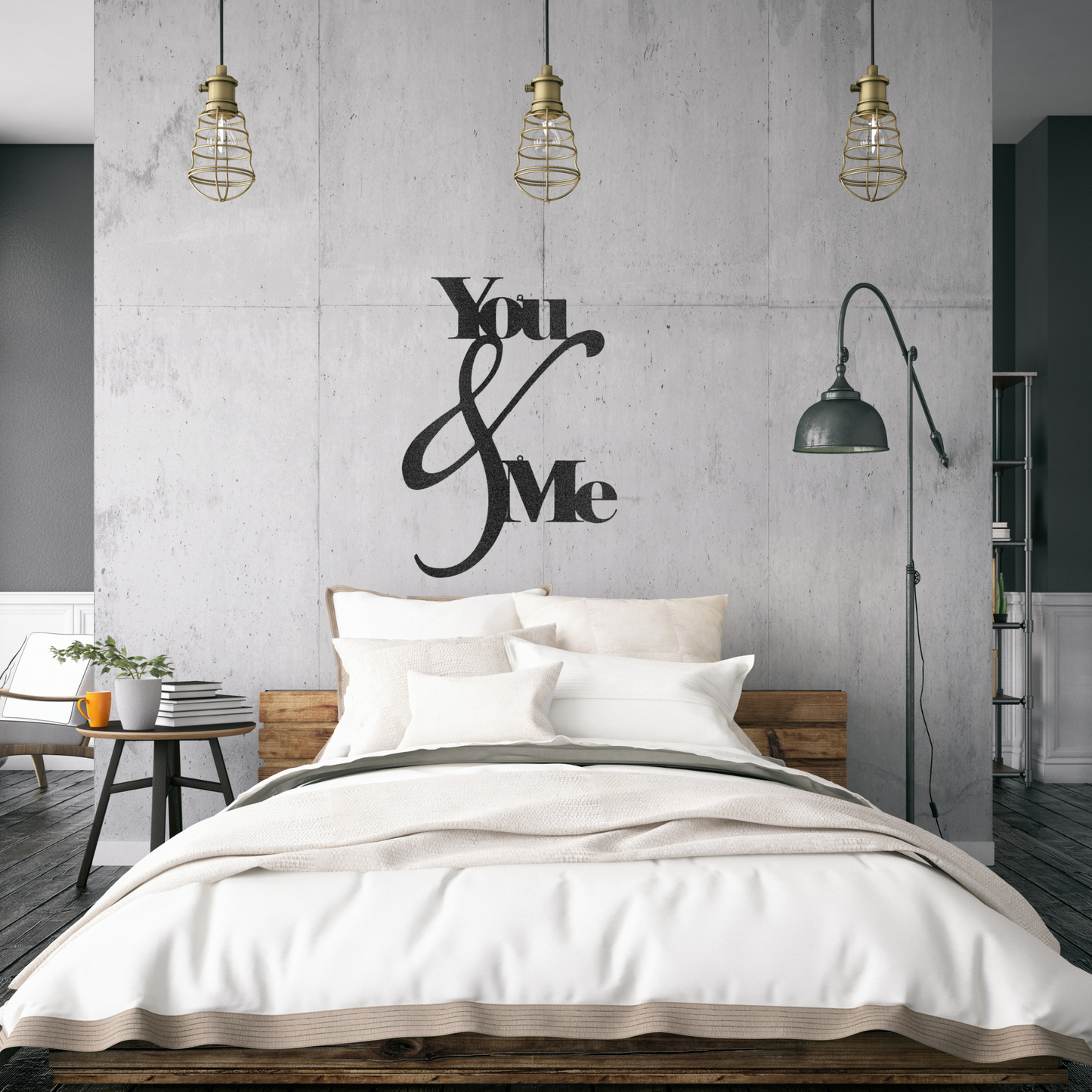 "You & Me", You and Me Script , Custom Metal Wall Art, Metal Words, Metal Home Decor, Together, Anniversary Gift, Wedding Gift, Valentine