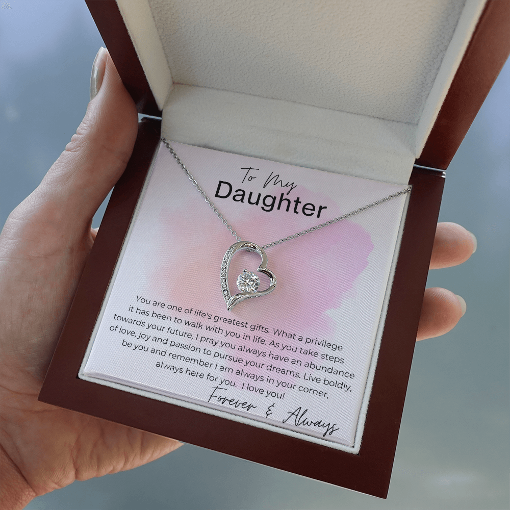 I am Always In Your Corner - Gift for Daughter - Heart Pendant Necklace