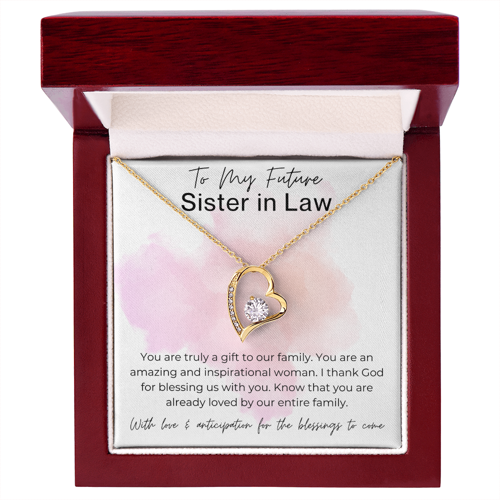 You are Already Loved - Gift for Future Sister in Law, the Bride to Be - Heart Pendant Necklace
