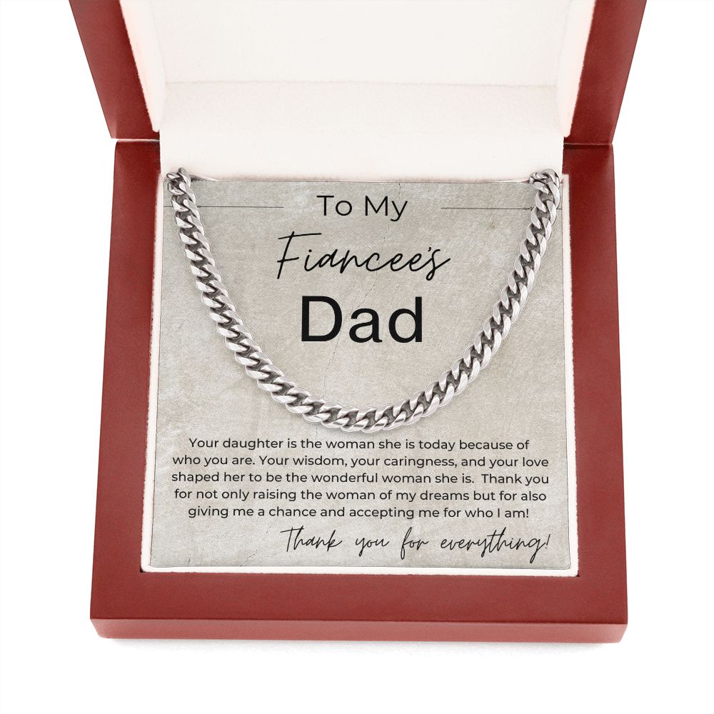 You Raised The Woman Of My Dreams - Gift for Fiancées Dad - Linked Chain Necklace
