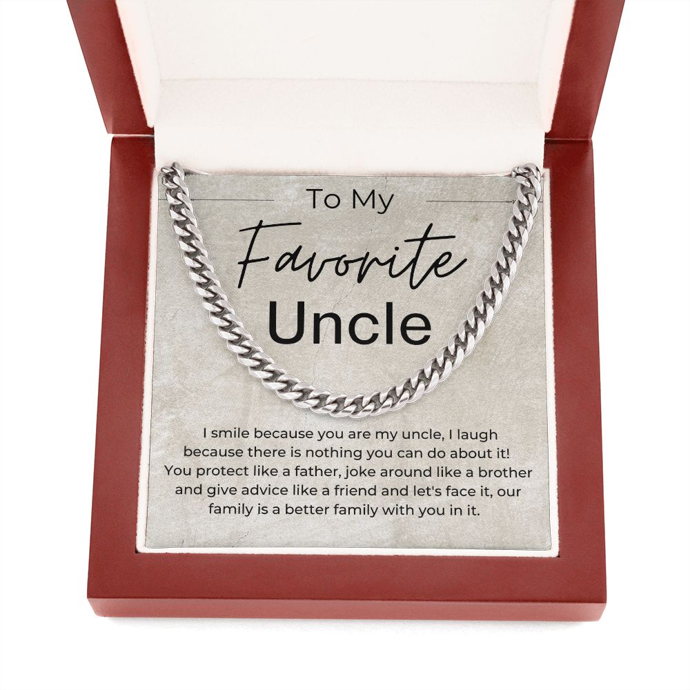 To My Favorite Uncle - Gift for Uncle - Linked Chain Necklace