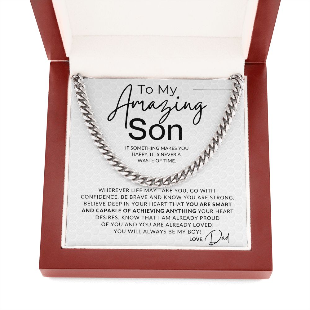 Be Brave, Be Strong - To My Son From Dad Gift - Father to Son Chain