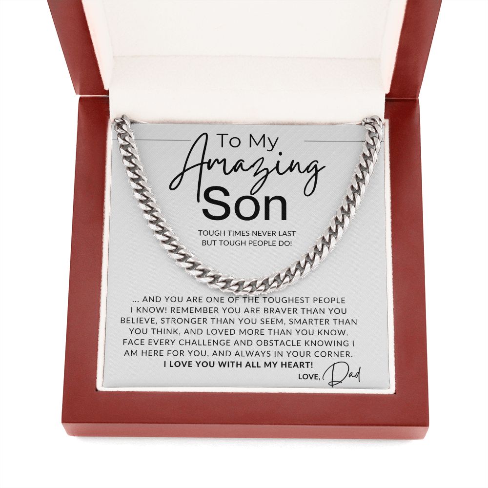 Braver, Stronger, Smarter - To My Son From Dad Gift - Father to Son Chain