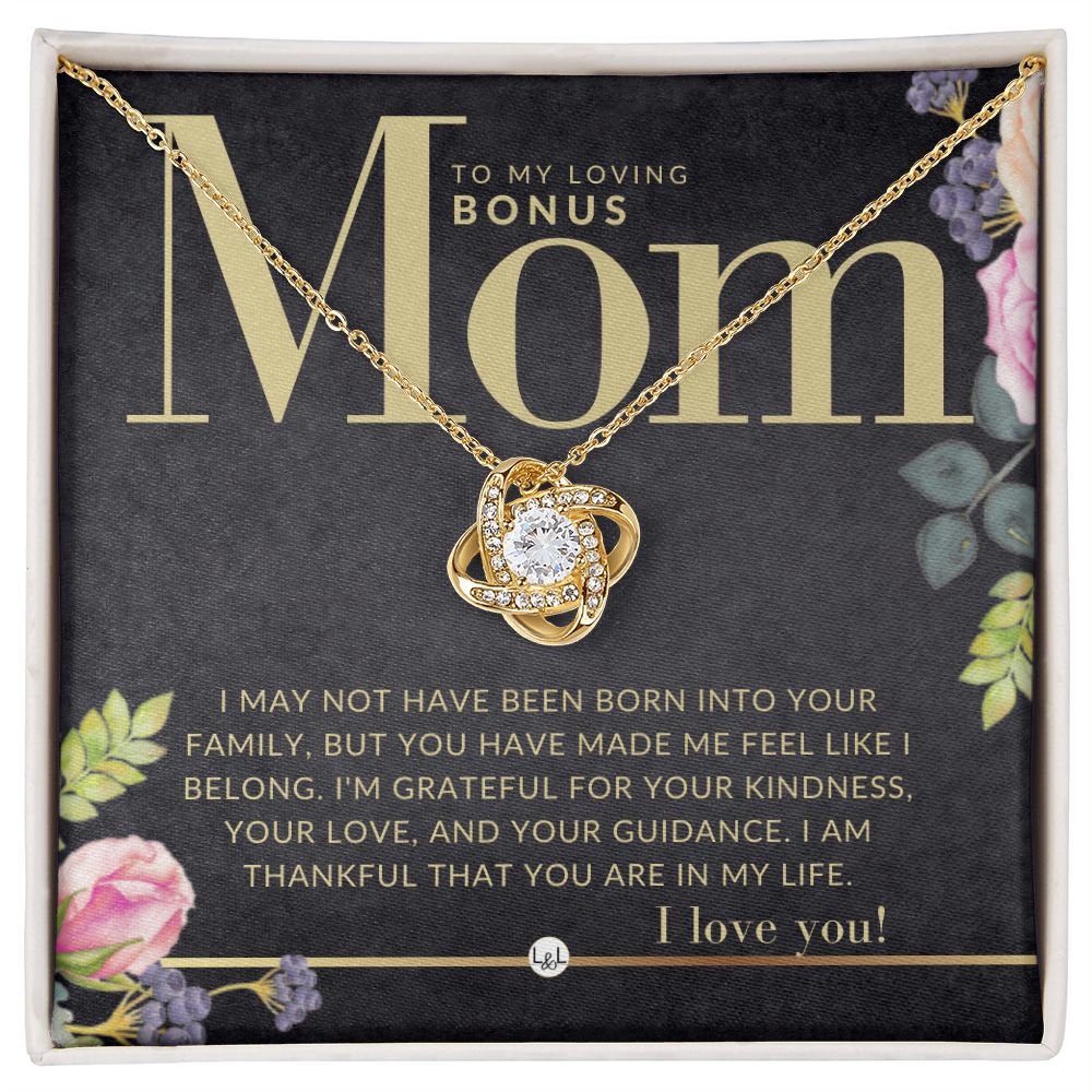 Bonus Mom Gifts from Son- I Love My Family Gifts 18K Yellow Gold Finish / Standard Box