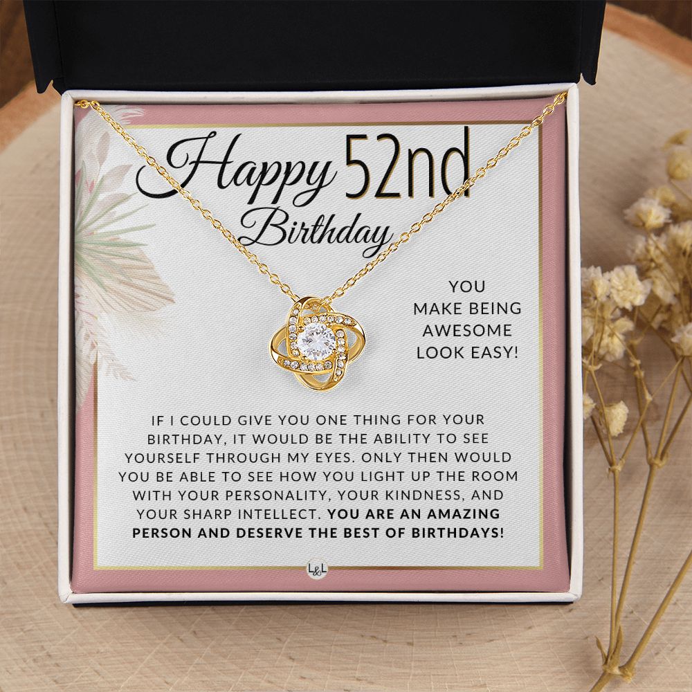 52nd Birthday Gift For Her - Necklace For 52 Year Old - Beautiful Woman's Birthday Pendant Jewelry - Liliana and Liam