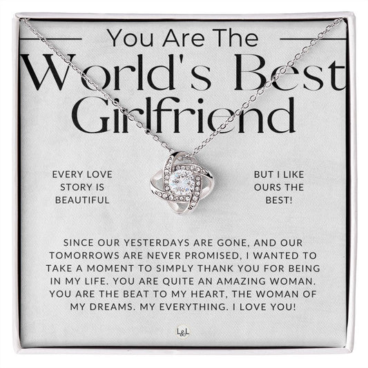 World's Best Girlfriend - Thoughtful and Romantic Gift for Her - Soulmate Necklace - Christmas, Valentine's, Birthday or Anniversary Gifts