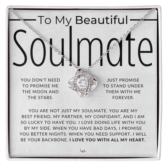 My Soulmate, Life With You - Thoughtful and Romantic Gift for Her - Soulmate Necklace - Christmas, Valentine's, Birthday or Anniversary Gifts