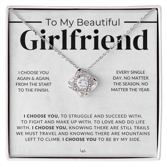 My Beautiful Girlfriend - I Choose You - Thoughtful and Romantic Gift for Her - Soulmate Necklace - Christmas, Valentine's, Birthday or Anniversary Gifts