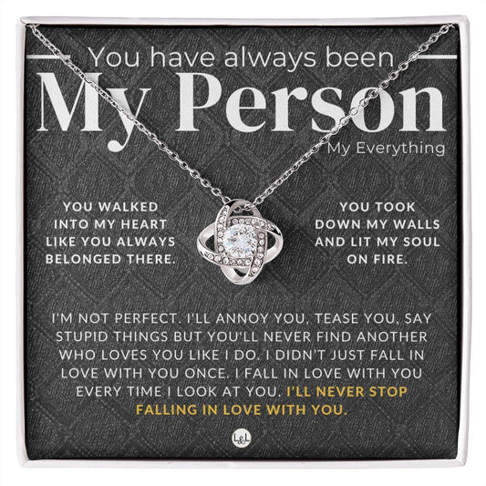 MY Person, You Lit My Soul On Fire - Thoughtful and Romantic Gift for Her - Soulmate Necklace - Christmas, Valentine's, Birthday or Anniversary Gifts