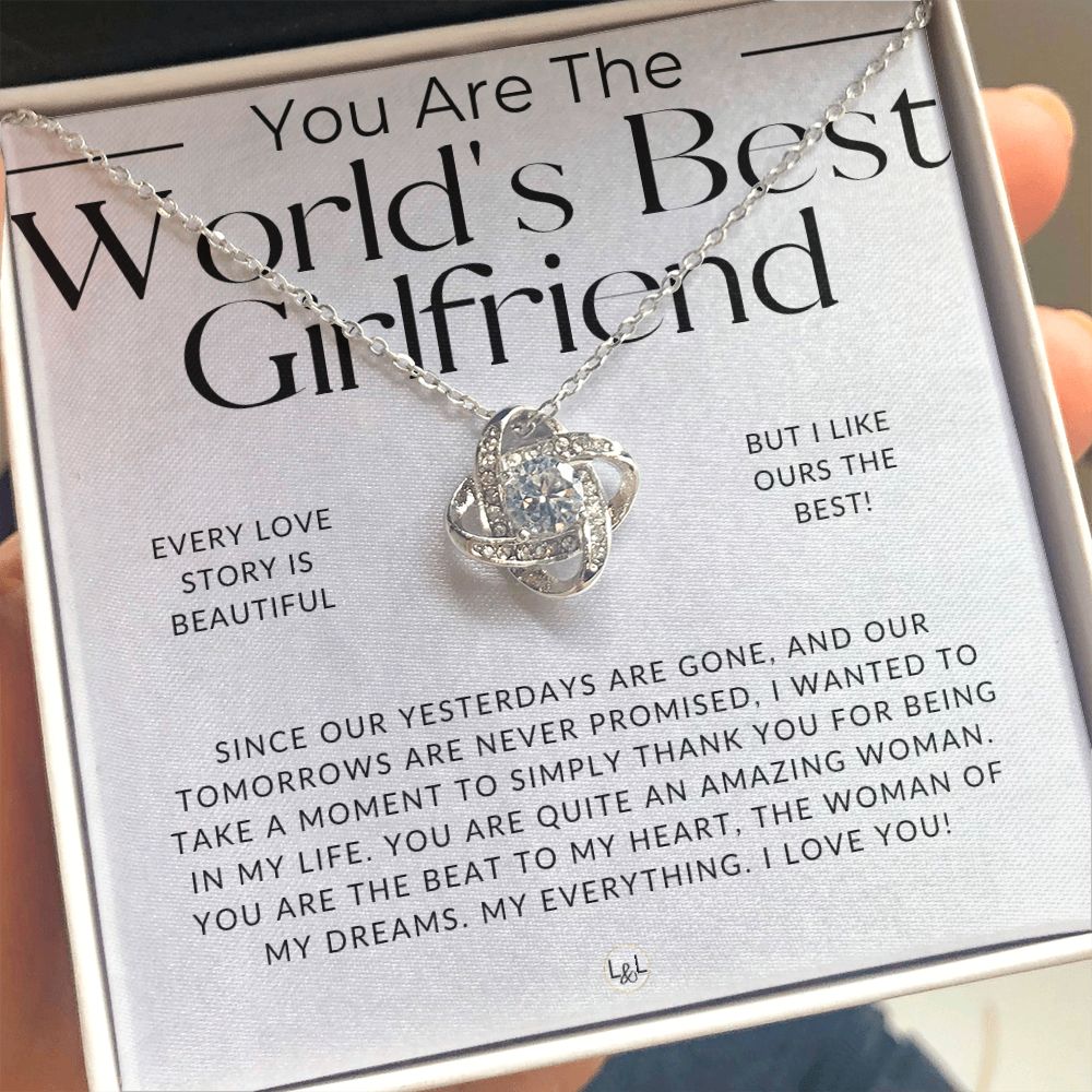 World's Best Girlfriend - Thoughtful and Romantic Gift for Her - Soulmate Necklace - Christmas, Valentine's, Birthday or Anniversary Gifts