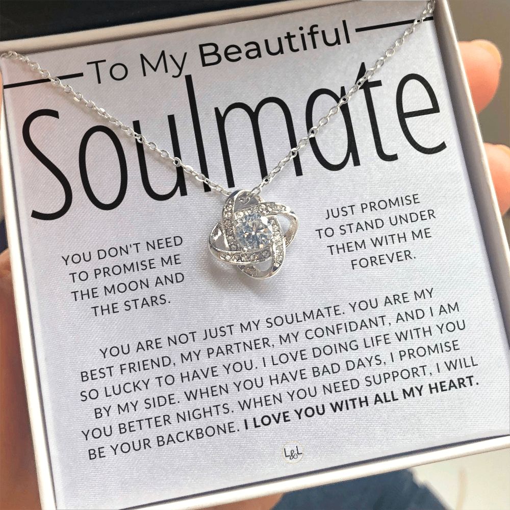 My Soulmate, Life With You - Thoughtful and Romantic Gift for Her - Soulmate Necklace - Christmas, Valentine's, Birthday or Anniversary Gifts