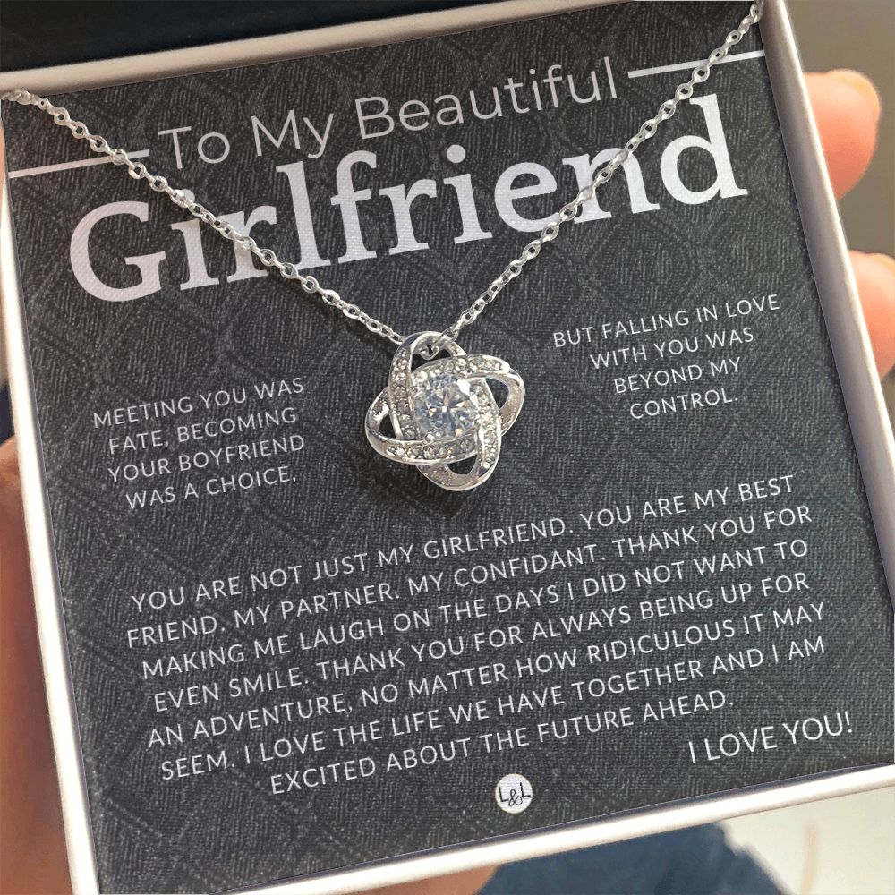 To My Girlfriend, With Love - Thoughtful and Romantic Gift for Her - Soulmate Necklace - Christmas, Valentine's, Birthday or Anniversary Gifts