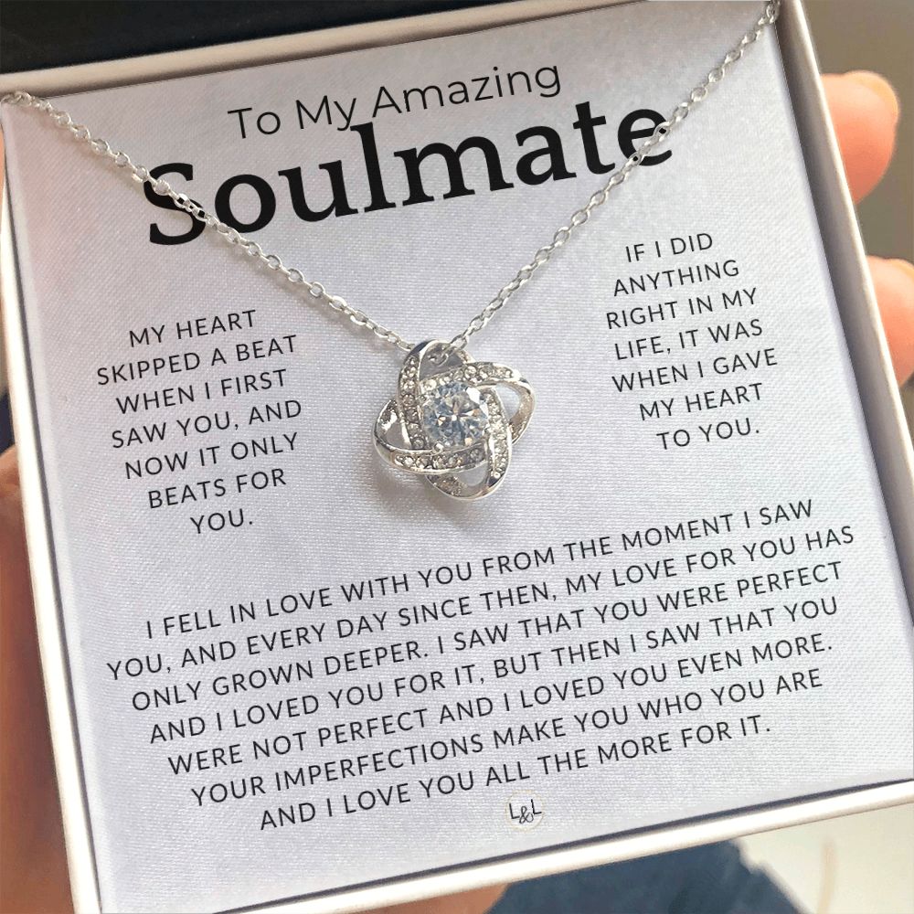 My Soulmate, I Am In Love With You - Thoughtful and Romantic Gift for Her - Soulmate Necklace - Christmas, Valentine's, Birthday or Anniversary Gifts