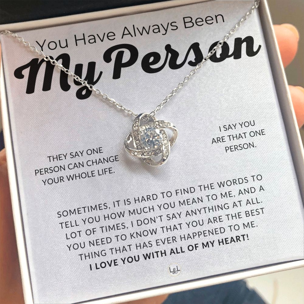 My Person, I Love You - Thoughtful and Romantic Gift for Her - Soulmate Necklace - Christmas, Valentine's, Birthday or Anniversary Gifts