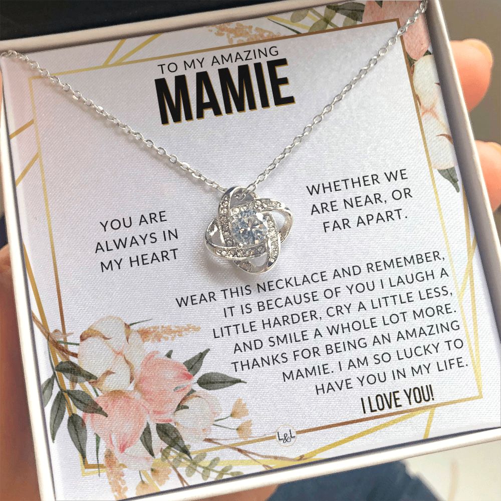 Mamie Gift - Beautiful Women's Pendant - From Granddaughter, Grandson, Grandkids - Great For Mother's Day, Christmas, or Birthday