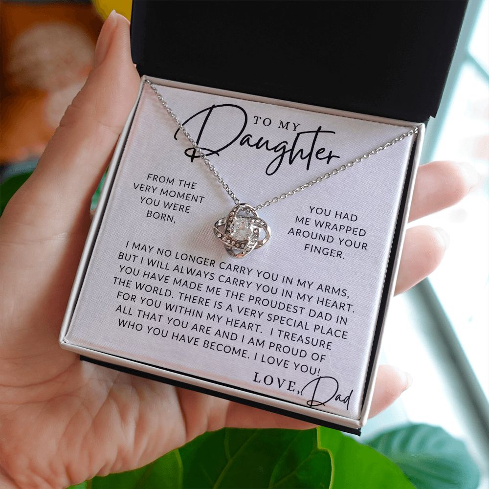 Proudest Dad - To My Daughter (From Dad) - Father to Daughter Gift - Christmas Gifts, Birthday Present, Graduation Necklace, Valentine's Day