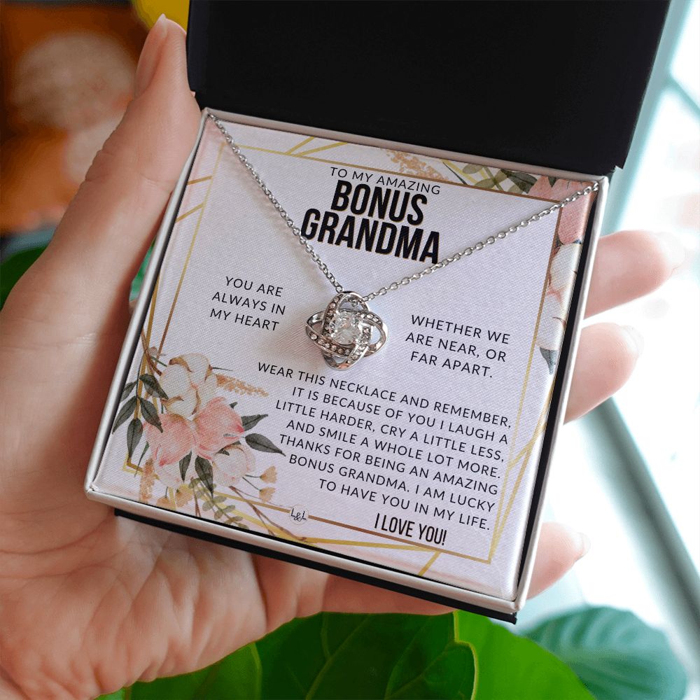 Bonus Grandma Gift - Beautiful Women's Pendant - From Granddaughter, Grandson, Grandkids - Great For Mother's Day, Christmas, or Birthday