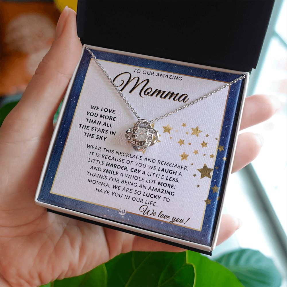 Momma Gift, From The Kids - Meaningful Necklace - Great For Mother's Day, Christmas, Her Birthday, Or As An Encouragement Gift