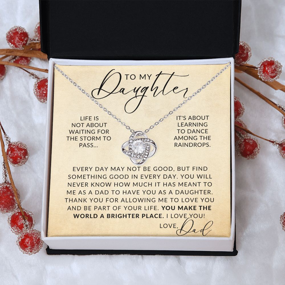 Dance In The Rain - To My Daughter (From Dad) - Father to Daughter Gift - Christmas Gifts, Birthday Present, Graduation Necklace, Valentine's Day