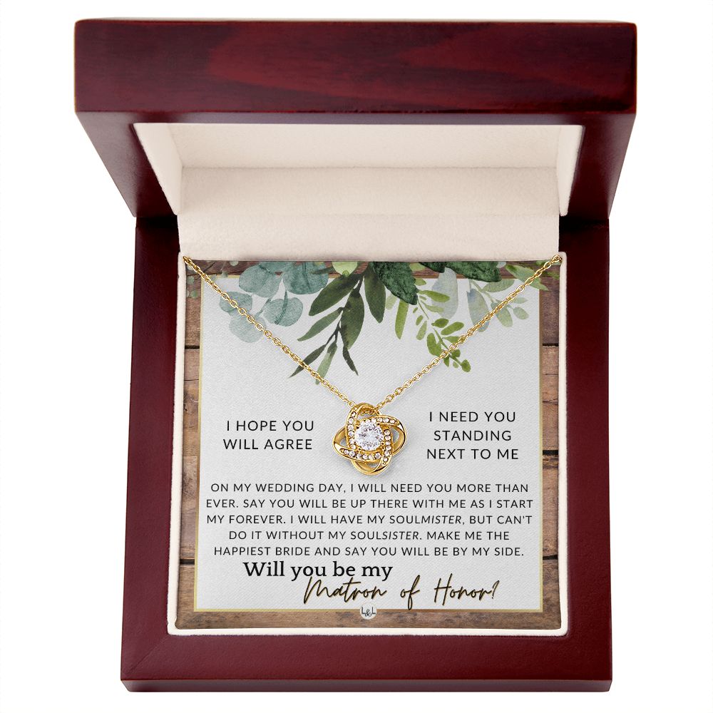 Matron of Honor Proposal Gift - Be My MOH Gift From Bride - By My Side - Wedding Party Accessory , Rustic and Wood Wedding Theme - Liliana and Liam