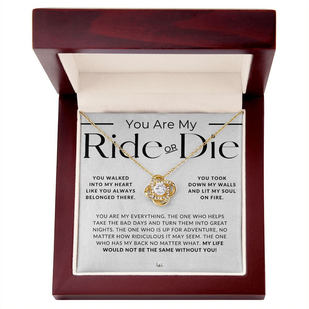 My Ride Or Die - Thoughtful and Romantic Gift for Her - Soulmate Necklace - Christmas, Valentine's, Birthday or Anniversary Gifts