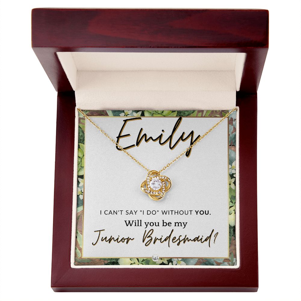 Junior Bridesmaid Proposal, Custom Name - Wedding Party Gift From Bride - Be My Jr. Bridesmaid , Rustic and Wood Wedding Theme