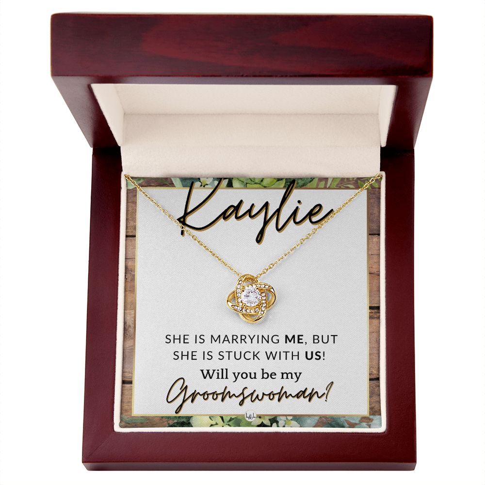 Groomswoman Proposal, Custom Name, From Groom - Be My Groomswoman - Wedding Party Accessories , Rustic and Wood Wedding Theme