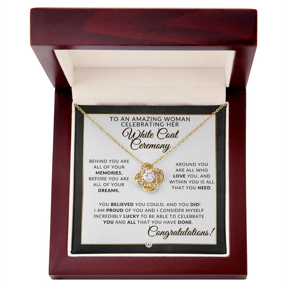 White Coat Ceremony Necklace for the Aspiring Medical Professional - Pharmacy School, Nurse, Vet, Dentist, Veterinarian, Physical Therapy Graduation - Liliana and Liam