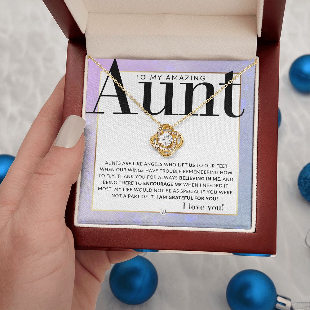 Gift For Aunt - Present for Aunt From Niece or Nephew - Pendant Necklace - Great For Christmas, Her Birthday, Or Encouragement Gift