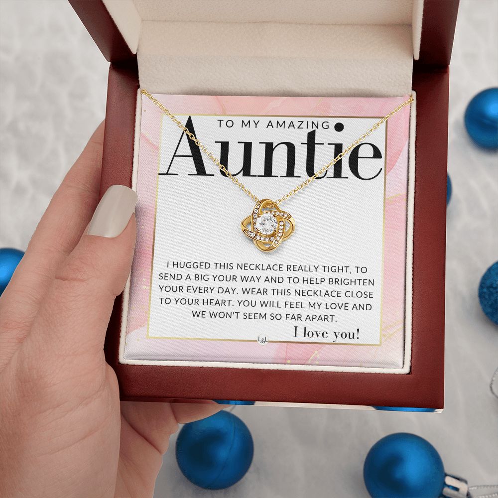 Gift For Your Auntie - Present for Auntie From Niece or Nephew - Pendant Necklace - Great For Christmas, Her Birthday, Or As An Encouragement Gift - Liliana and Liam
