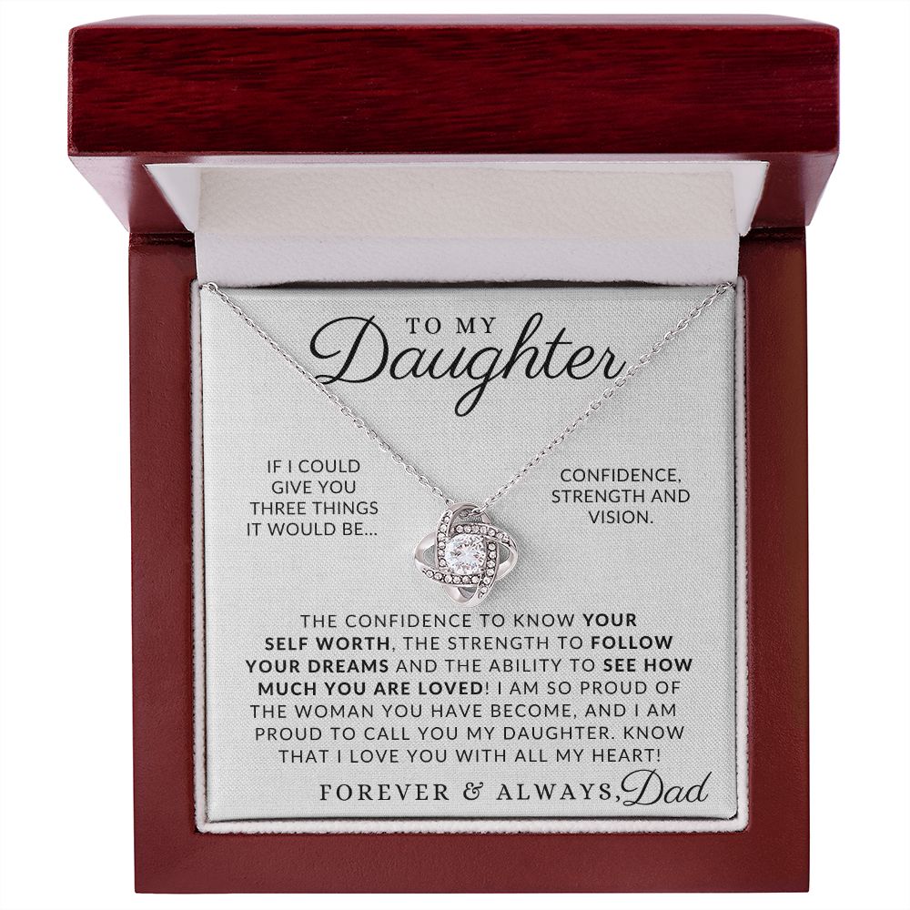 Forever And Always - To My Daughter (From Dad) - Father to Daughter Gift - Christmas Gifts, Birthday Present, Graduation Necklace, Valentine's Day