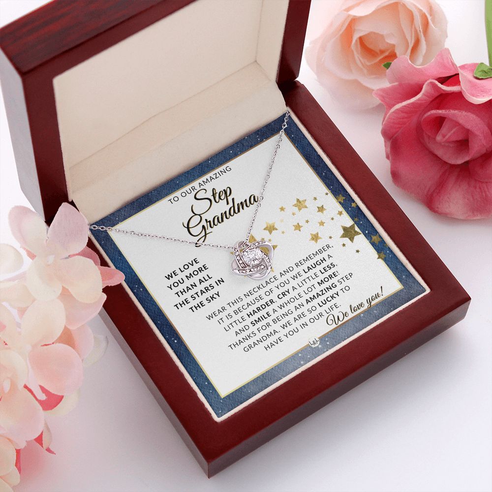 Our Step Grandma Gift - Meaningful Necklace - Great For Mother's Day, Christmas, Her Birthday, Or As An Encouragement Gift - Liliana and Liam