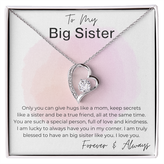 You Are One of a Kind - Gift for Big Sister - Heart Pendant Necklace
