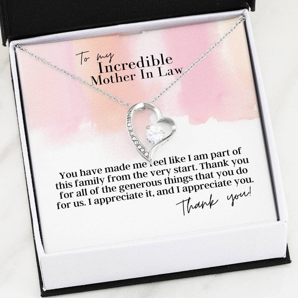 To My Incredible Mother In Law - Forever Love - Pendant Necklace
