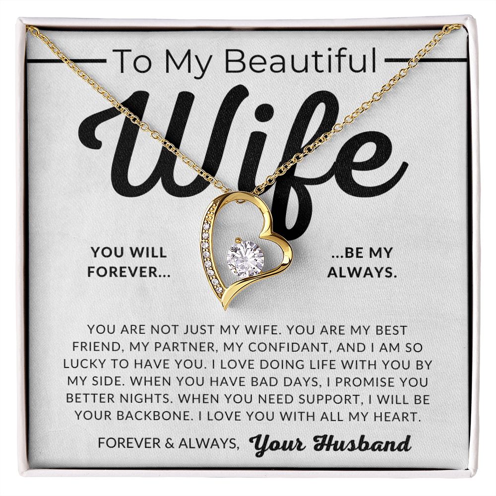 To My Beautiful Wife Happy Anniversary Gift Necklace Christmas 2023 – Hunny  Life