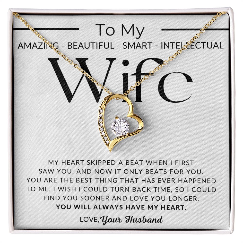 Heart To My Wife Necklace, Anniversary Gift For Wife Birthday Gift