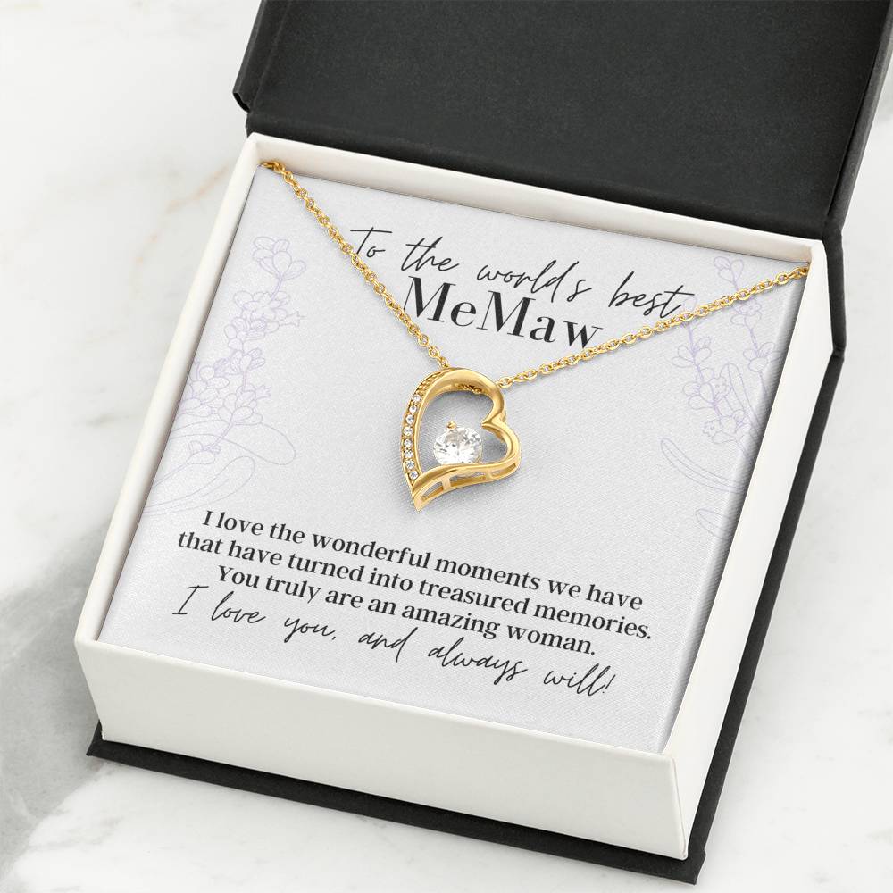 To the World's Best MeMaw - Forever Love - Pendant Necklace