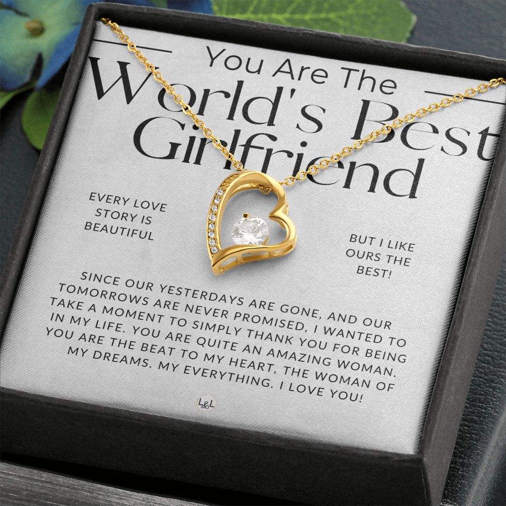 World's Best Girlfriend - Thinking of You - Sentimental and Romantic Gift for Her - Christmas, Valentine's, Birthday or Anniversary Gifts