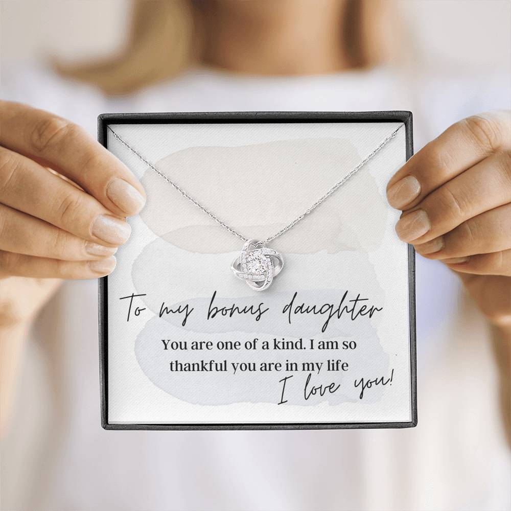 To My Bonus Daughter - Love Knot - Pendant Necklace