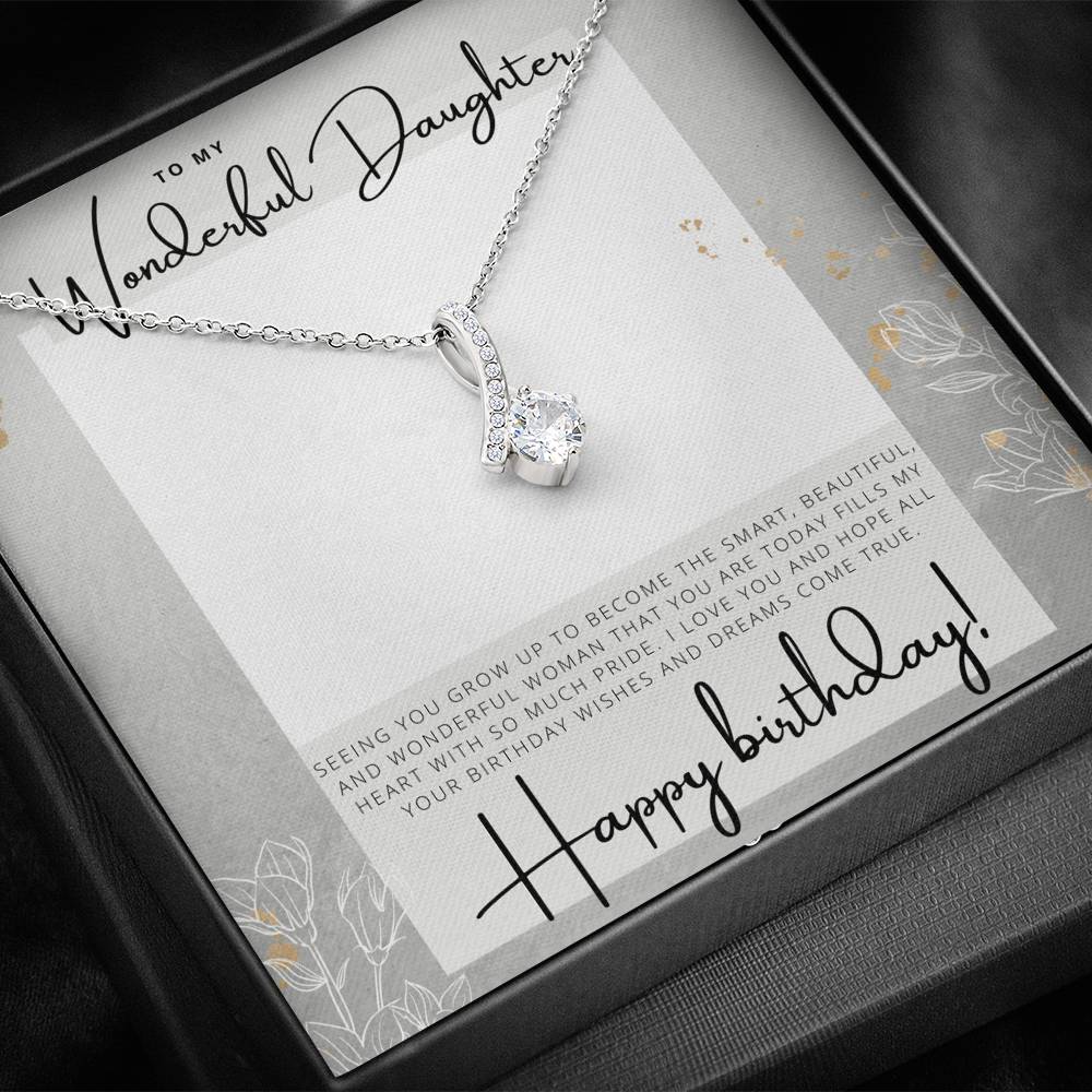 To my Wonderful Daughter - Happy Birthday - Birthday Gift - Pendant Necklace