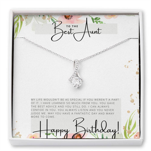 To the Best Aunt - Happy Birthday - Birthday Gift - Pendant Necklace For Aunt