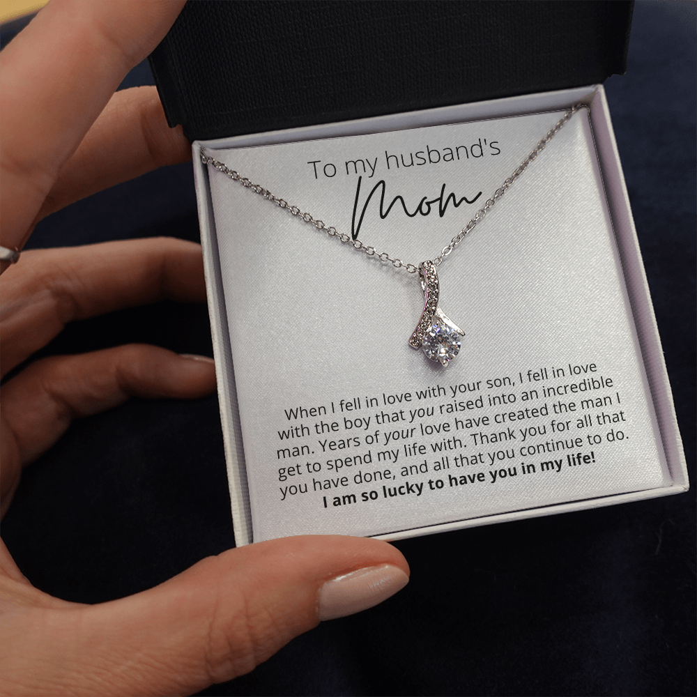To My Husband's Mom, You Raised an Incredible Man - Pendant Necklace - For Your Mother In Law