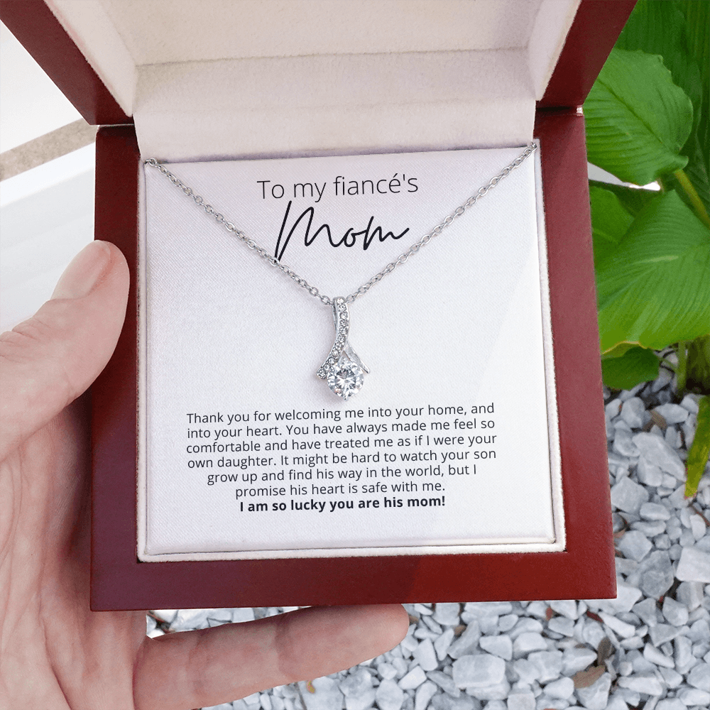 Thank You for Welcoming Me, To My Fiancé's Mom - Alluring Beauty Pendant Necklace - For Your Future Mother In Law, Gift for Groom's Mom