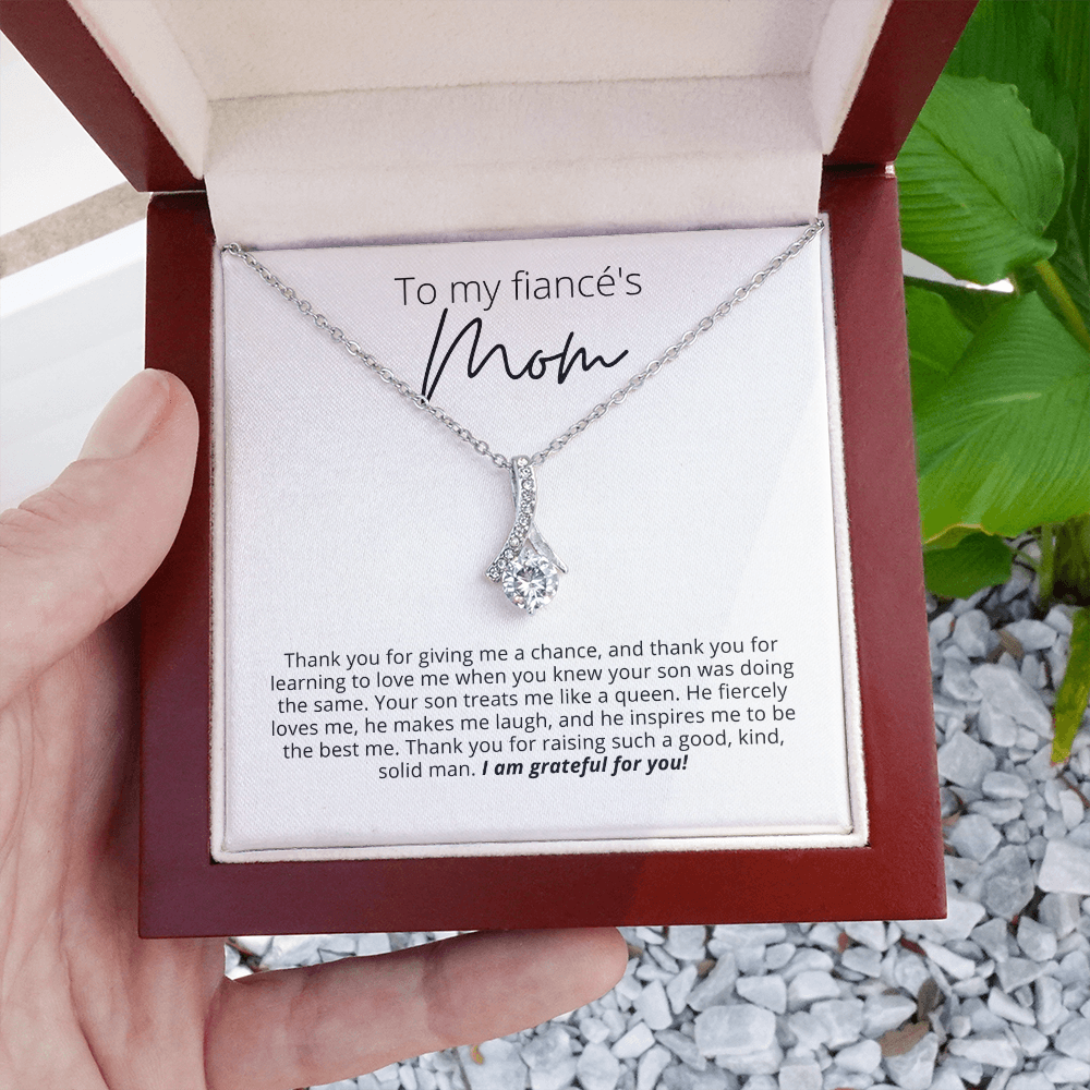 Thank You for Raising a Solid Man, To My Fiancé's Mom - Alluring Beauty Pendant Necklace - For Your Future Mother In Law, Gift for Groom's Mom
