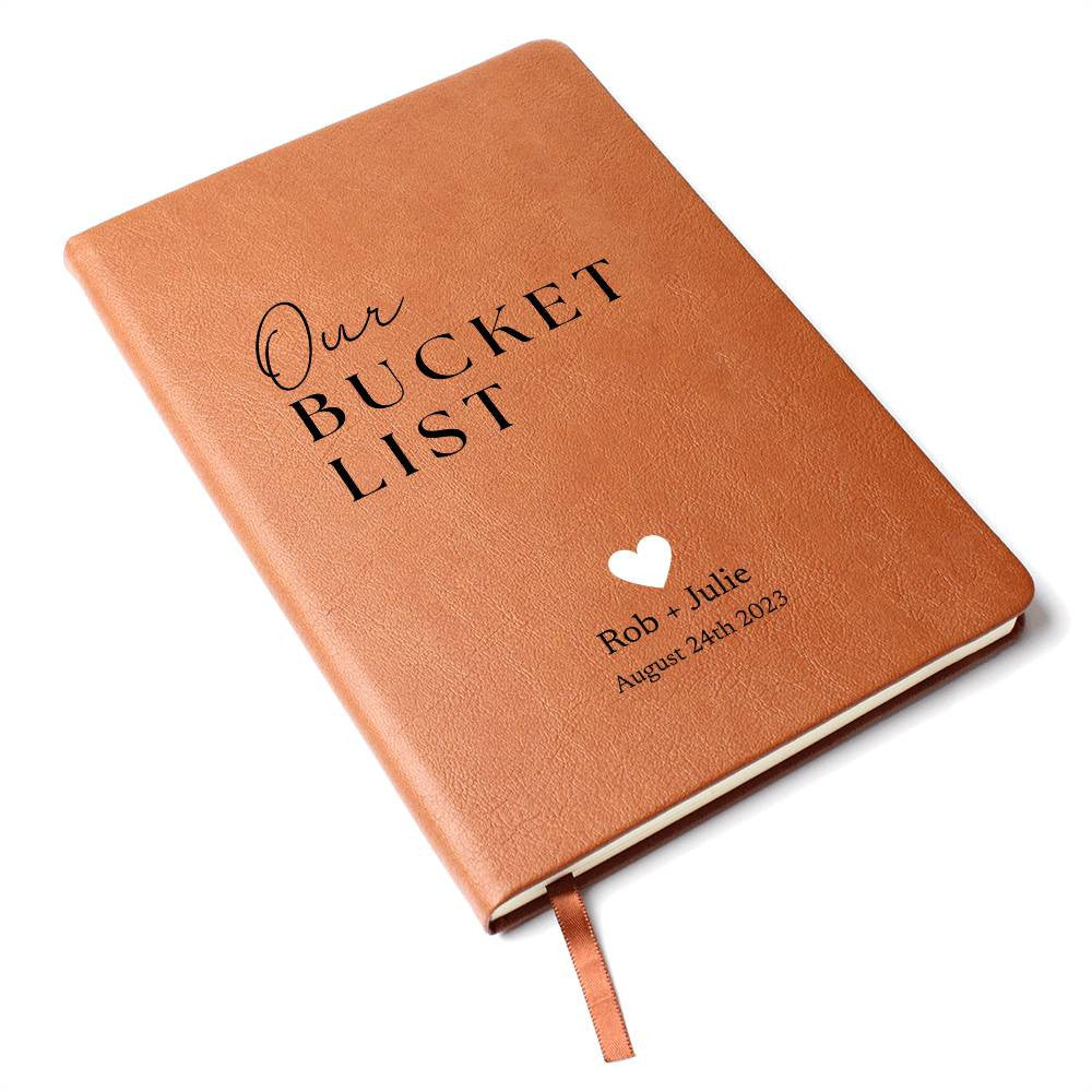 Personalized Leather Journal - Our Bucket List - Custom Leather Notebook For The One You Love - Wedding or Anniversary Gift - Love Letters, Memory Book