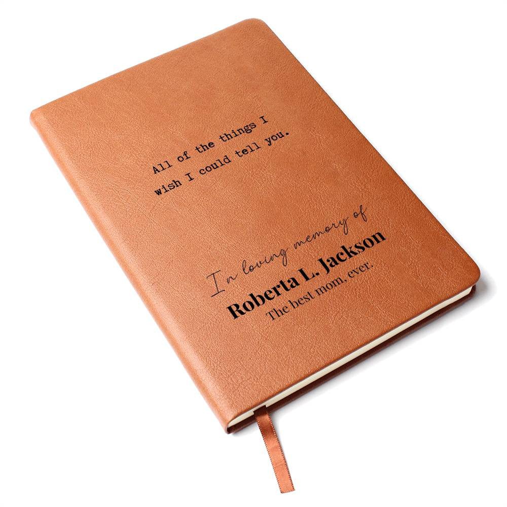 All Of The Things - Custom Leather Journal - Remembrance Notebook - Liliana and Liam