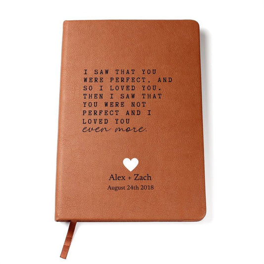 I Loved You Even More Love - Custom Leather Journal - Love Notebook - Liliana and Liam