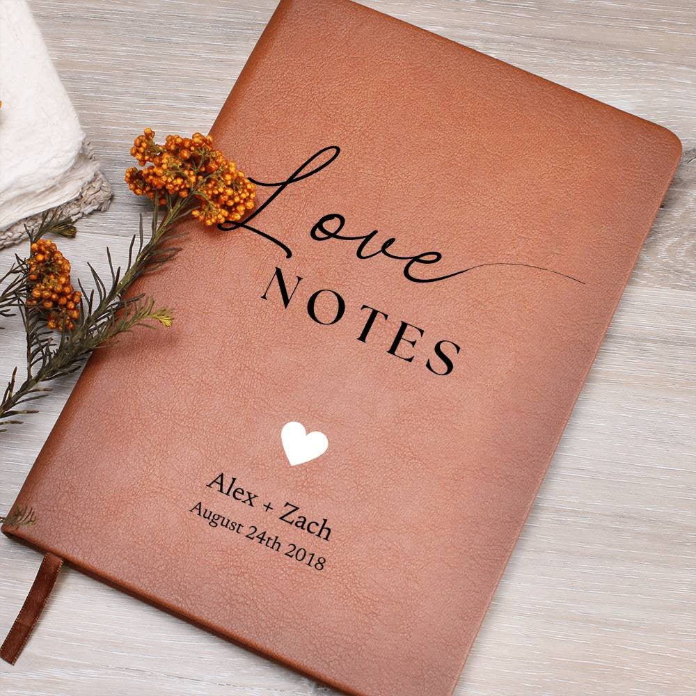 Personalized Leather Journal - Love Notes - Love Letters, Memory Book