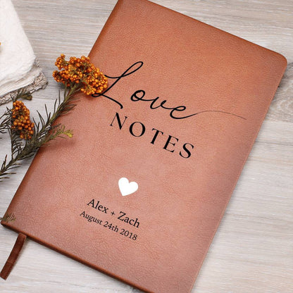 Personalized Leather Journal - Love Notes - Love Letters, Memory Book